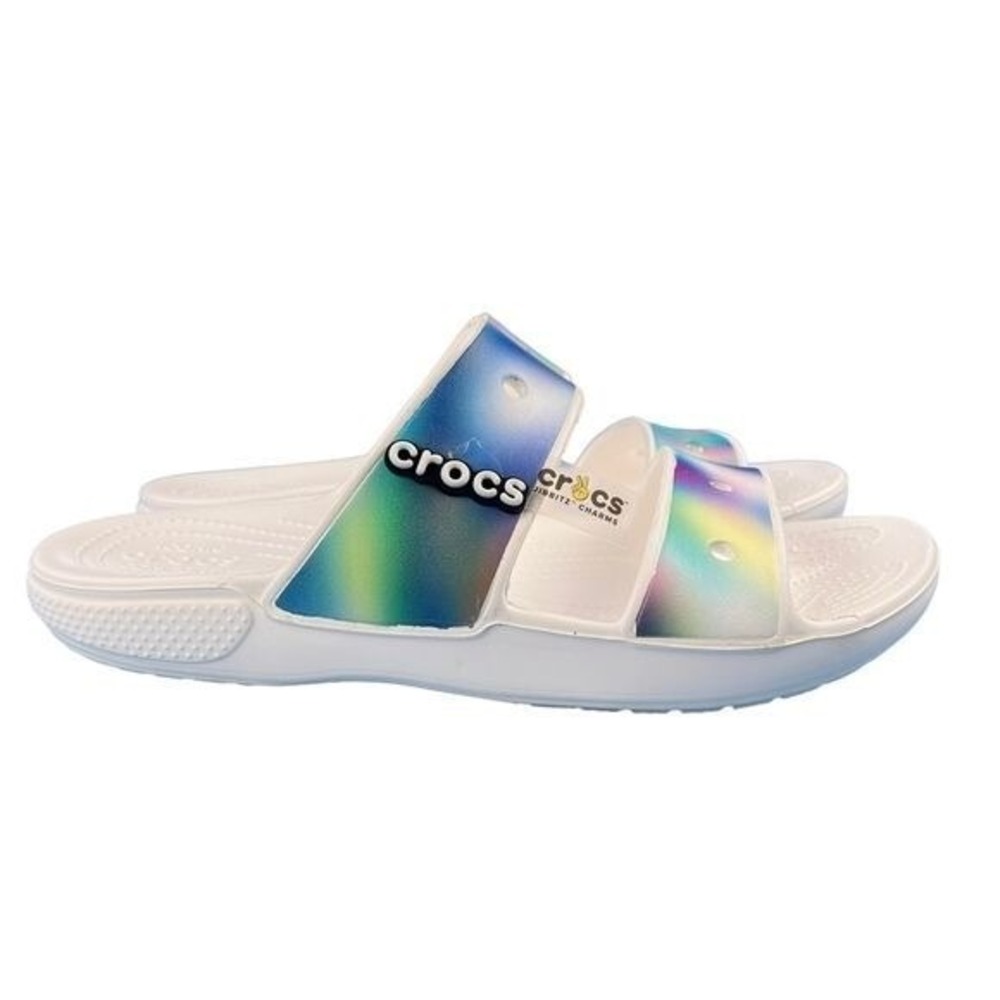 Crocs Holographic Slides Y2K Iridescent Everyday Wear Summer Sandals W12 M10‎